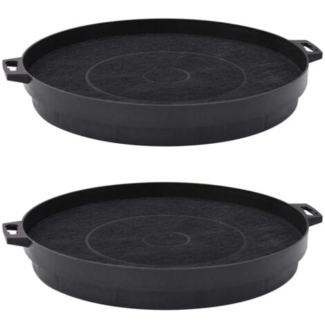 Filtres à charbon pour hotte de cuisine 2 pcs 210 mm vidaXL - Noir