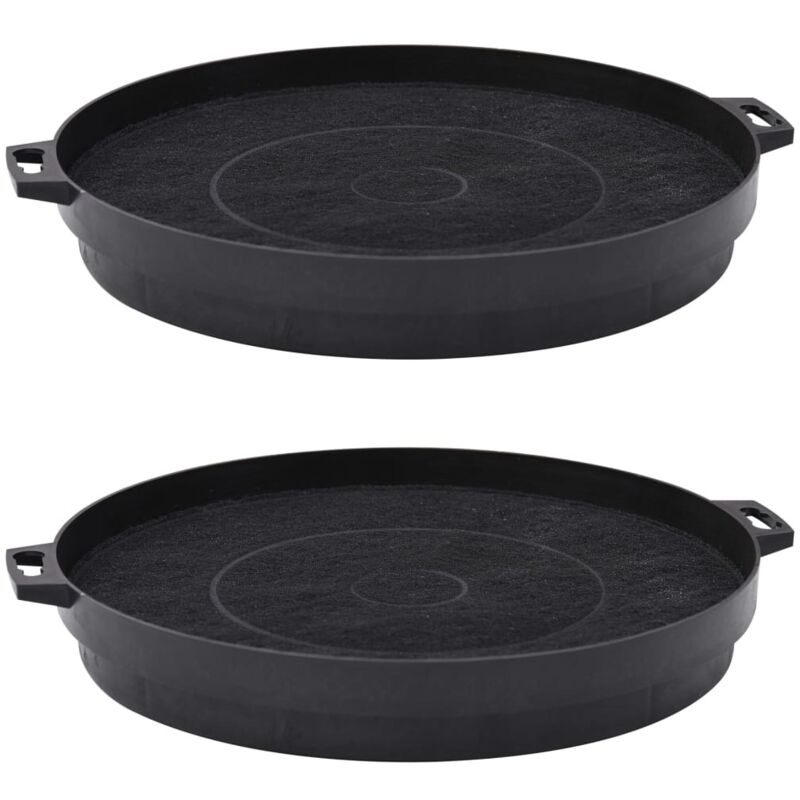 Vidaxl - Filtres &agrave; charbon pour hotte de cuisine 2 pcs 210 mm Noir