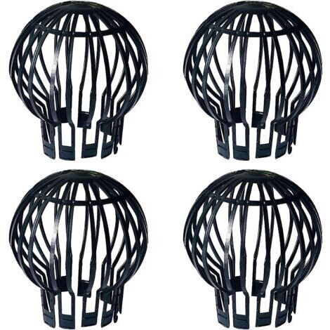 Filtres à gouttière, 4 pièces Crapaudine, protege gouttiere, Fabriqué en plastique, durable, antirouille, drainage lisse, adapté pour gouttière, drainage de toit (noir, 5,7 x 4,9 x 1,7cm)