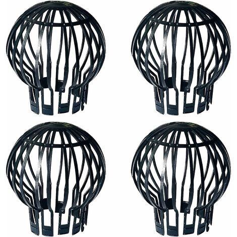 filtres à gouttière, 4 pièces , protege gouttiere, Fabriqué en plastique, durable, antirouille, drainage lisse, adapté pour gouttière, drainage de toit (noir, 5,7 x 4,9 x 1,7 pouce)