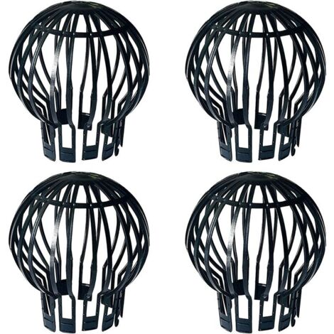 filtres à gouttière, 4 pièces , protege gouttiere, Fabriqué en plastique, durable, antirouille, drainage lisse, adapté pour gouttière, drainage de toit (noir, 5,7 x 4,9 x 1,7 pouce) DOPA