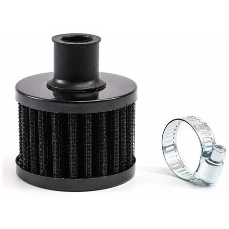 Filtres à huile à Air de moto d'interface universelle filtre d'admission d'air froid de voiture 12mm reniflard de carter de Turbo d'évent (Noir)