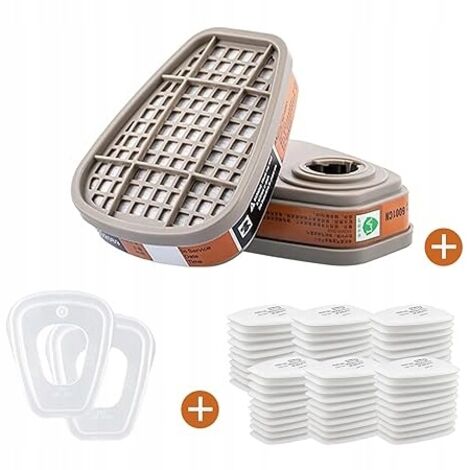 Filtres absorbants pour masques 6001N, compatibles avec les masques respiratoires 6100, 6200, 7501 et 7502.
