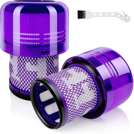 Filtres compatibles avec v11, 2 filtres de rechange pour aspirateur V11 Animal/Absolute/Fluffy/Torque Drive/Complete Pro, V15 Detect SV14, avec 1 brosse de nettoyage