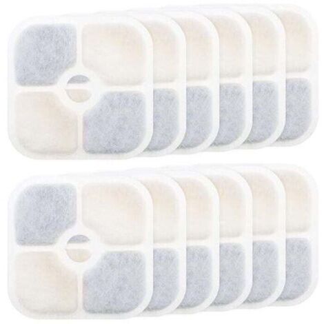 Filtres de fontaine à eau 12 pièces - pour Catit PIXI 43717 - Filtre à charbon actif - Haute qualité - Purifiant - Recharge - Filtres de fontaine pour animaux de compagnie - Rectangle - Fontaine pour