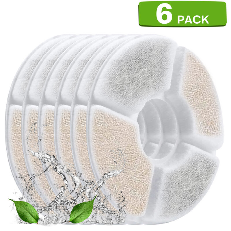 Filtres De Fontaine A Eau Pour Chat Filtres De Remplacement Pour 84 Oz / 2.5L De Compagnie 3 Systeme De Filtration, 6 Pcs