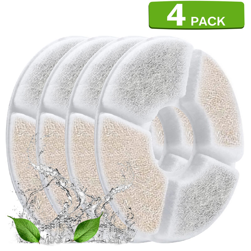 Filtres De Fontaine A Eau Pour Chat Filtres De Remplacement Pour 84 Oz / 2.5L De Compagnie 3 Systeme De Filtration, 4 Pcs