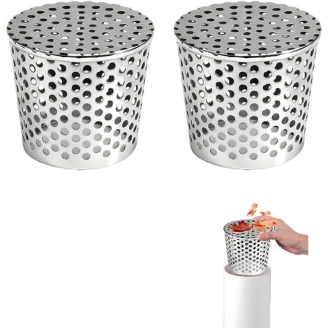 Filtres De Gouttière en Acier Inoxydable, Lot de 2 Crapaudine de Gouttière 75-90mm, Filtre Gouttière À Mailles, Grille Protection Gouttiere Anti Feuille, Filtre de Gouttière pour Éviter les Blocages