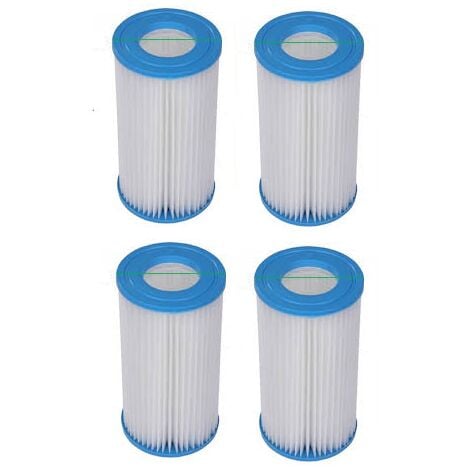 Filtres de piscine - 20cm x ø10,5cm - lot de 4 pièces - pompe type 3 - jusqu'à 5678 litres par heure