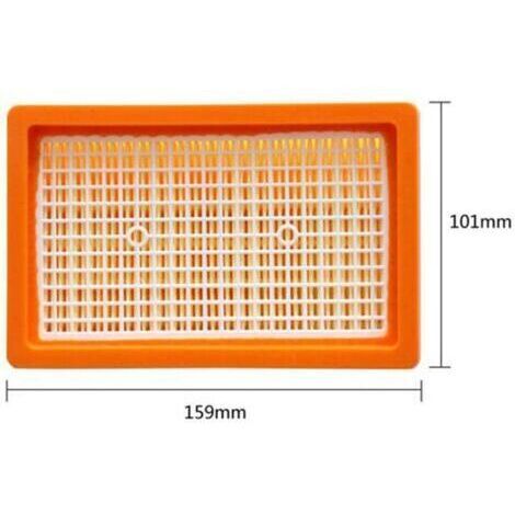 Filtres de rechange en paquet de deux pour aspirateurs Kärcher WD4, WD5, WD6, MV4, MV5 et MV6 type plat plissé.
