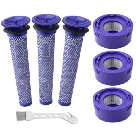 Filtres de Rechange pour Aspirateur Dyson V7, V8 Animal Absolute Motorhead, 3 post-filtres HEPA et 3 pré-filtres, remplacez les pièces 965661-01 et 967478-01