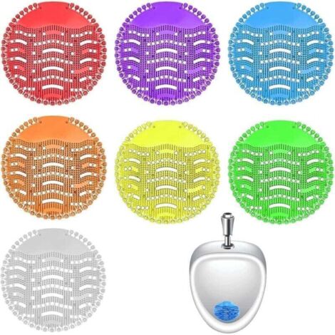 Filtres d'urinoir, lot de 7 filtres désodorisants, protection anti-odeurs et anti-éclaboussures pour toilettes (salles de bains, bureaux, stades, écoles)