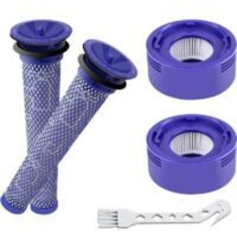 Filtres Dyson V7 et V8, lot de 4 filtres de rechange, 2 post-filtres HEPA, 2 pré-filtres, pièces détachées