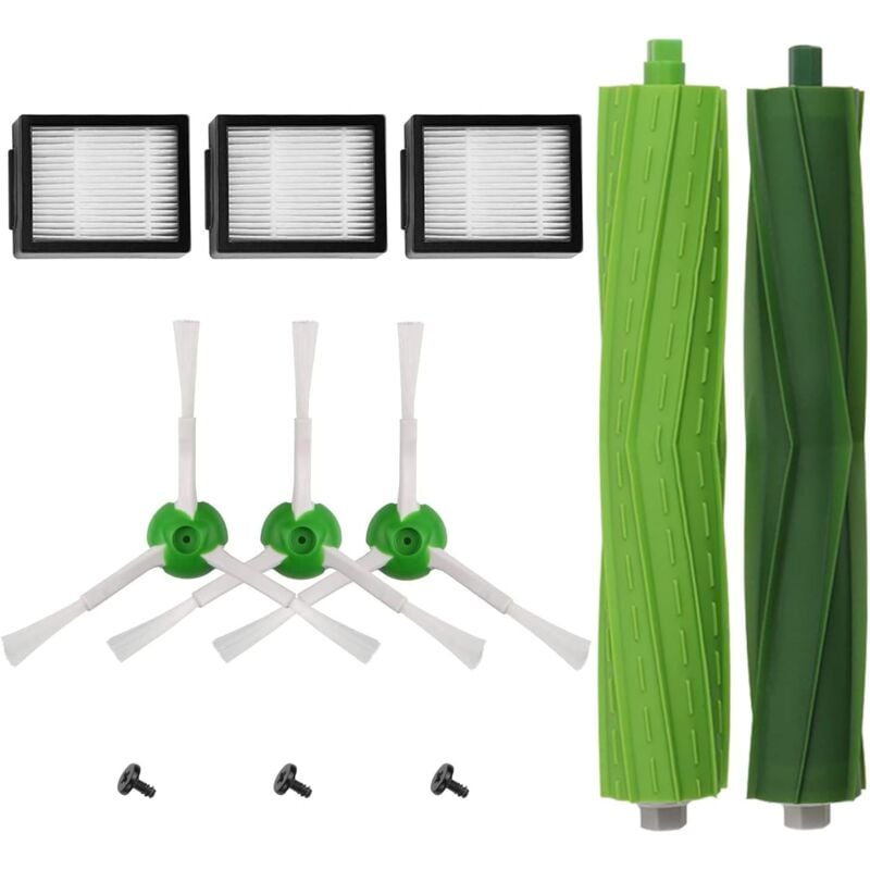 Filtres et Brosses Aspirateur Kit Pièces accessoires compatible serie Roomba i3/i3+/i4/i7/i7+/E5/E6/E7 Guazhuni- Pack de brosses latérales, Rouleaux