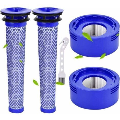 Filtres pour Aspirateur Dyson V7 V8 SV10 SV11, 2 post-filtres HEPA et 2 pré-filtres, remplacez les pièces 965661-01 et 967478-01