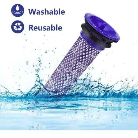 Filtres pour Dyson V8/V7, filtres de rechange lavables, compatibles avec les aspirateurs Dyson V7/V8 Absolute et Animal, accessoires pour aspirateur Dyson V8, comprenant 2 filtres arrière HEPA, 2 préf