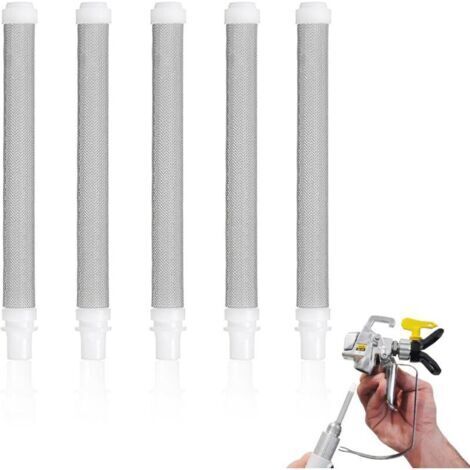 Filtres pour Pistolet à Peinture Airless Wagner, 5 Pièces 60 Mesh Éléments De Filtre À Pistolet À Pulvériser Airless Acier Inoxydable, Résistants à la Corrosion, Type à Pousser,100mm