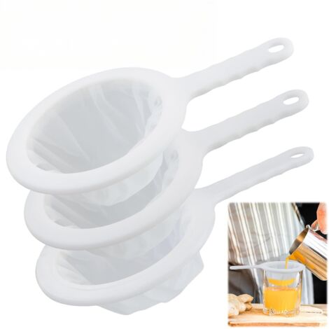Filtri in nylon da 3 pezzi, setaccio per alimenti, colino per succhi, filtri a maglia fine, filtro per vino, per filtrare oli, caffè, vino, succhi, latte di soia (maglia 100/200/400)