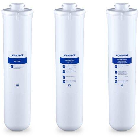 Filtri Per Acqua A Carboni Attivi Di Ricambio Con Addolcitore SET Da 3 Filtri - Bianco