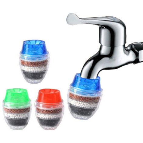 Filtri per l'acqua sui rubinetti 6 pezzi Filtro per rubinetto da cucina rotondo Filtro a carbone attivo Acqua del rubinetto 5 strati per purificare l'acqua di casa.
