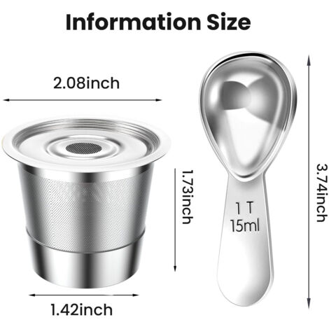 Filtri riutilizzabili per capsule di caffè Keurig 1.0, universali, ricaricabili e riutilizzabili, confezione da 4.