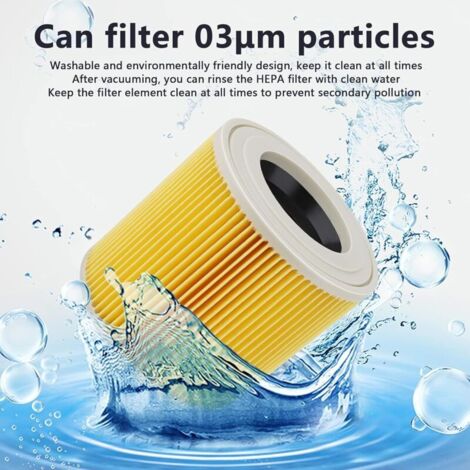 Filtro a cartuccia CSPARCV per Kärcher WD3, 2 filtri a cartuccia per aspirapolvere