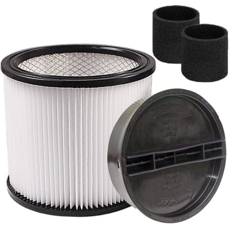 Filtro a cartuccia di ricambio con coperchio, compatibile con i filtri in schiuma ShopVac 90350, 90304, 90333 e 90585, compatibile con la maggior parte degli aspirapolvere a umido/secco da 15 litri