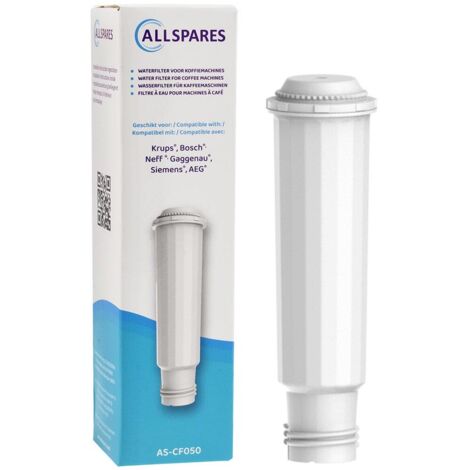 Filtro acqua AllSpares adatto per macchine da caffè espresso Krups, filtro sostitutivo per Krups F088 e Bosch / Siemens TCZ6003 / TZ60003