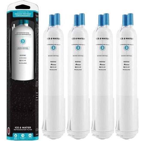 Filtro acqua per frigorifero EDR3RXD1, compatibile con 4396841 4396710, filtro 3 P2RFWG2 9030 9083 (4 pezzi)