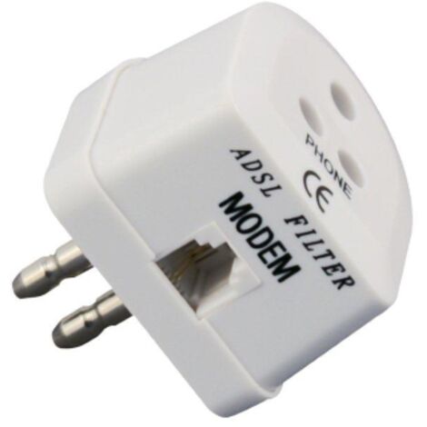 filtro ADSL con presa tripolare modulare plug 6/2c adattatore rete modem