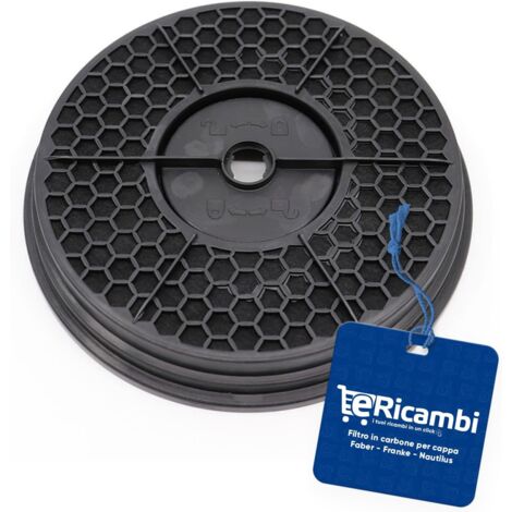 Filtro ai Carboni Attivi per Cappa Faber Franke Smeg Rex Nautilus, kit F24 C.A Dimensioni: Diametro 21.2x3.4 (cm) TCH04-741