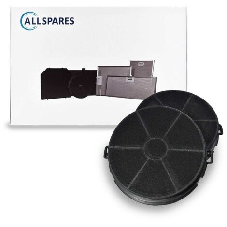 Filtro al carbone AllSpares per cappe aspiranti (2 pezzi) adatto per Faber 112.0290.590 e Zanussi EFF73 (Ø187mm)