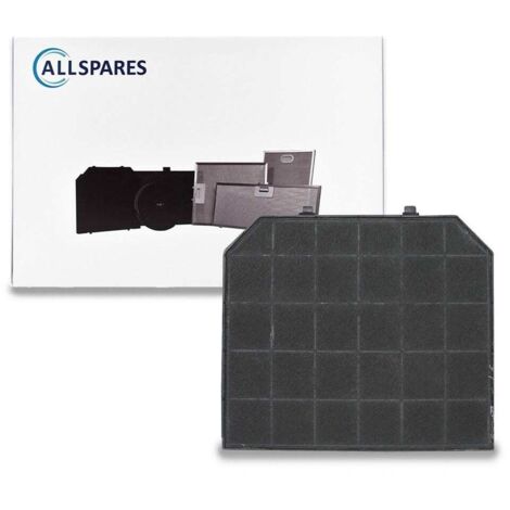 Filtro al carbone AllSpares per cappe aspiranti adatto per Ciarra CBCF004 e Candy 49036641 (256x215x14mm)