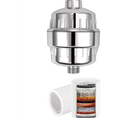 Filtro anticalcare per doccia, purificatore universale per acqua dura, filtro a 18 stadi, cartuccia sostituibile, rimuove cloro, metalli pesanti e sostanze nocive.