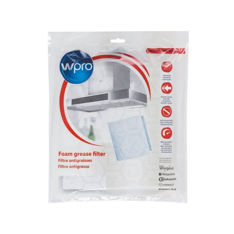 Filtro antigrasso in carta 97x47 per cappa Whirlpool
