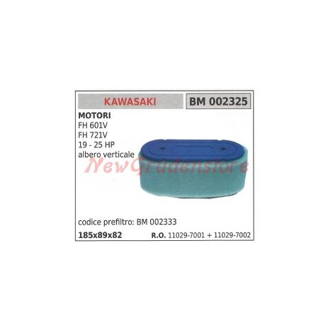 Filtro aria KAWASAKI motore FH 601V 721V  19 25 HP albero verticale 002325