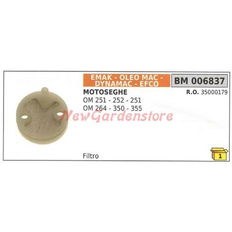 Filtro aspirazione olio motosega Oleomac 251 252 251 264 350 355 35000179