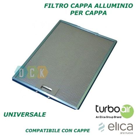 Filtro Cappa Alluminio Metallico 247 x 327 x 8 mm Turboair Antigrasso Universale