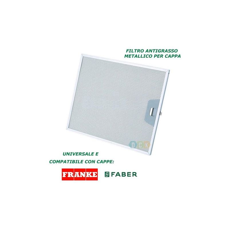 Filtro Cappa Alluminio Metallico 253 x 300 x 8 mm Antigrasso Faber Universale Franke