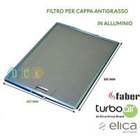 FILTRO CAPPA ALLUMINIO METALLICO 267X305X9 MM ELICA ANTIGRASSO FABER ARISTON