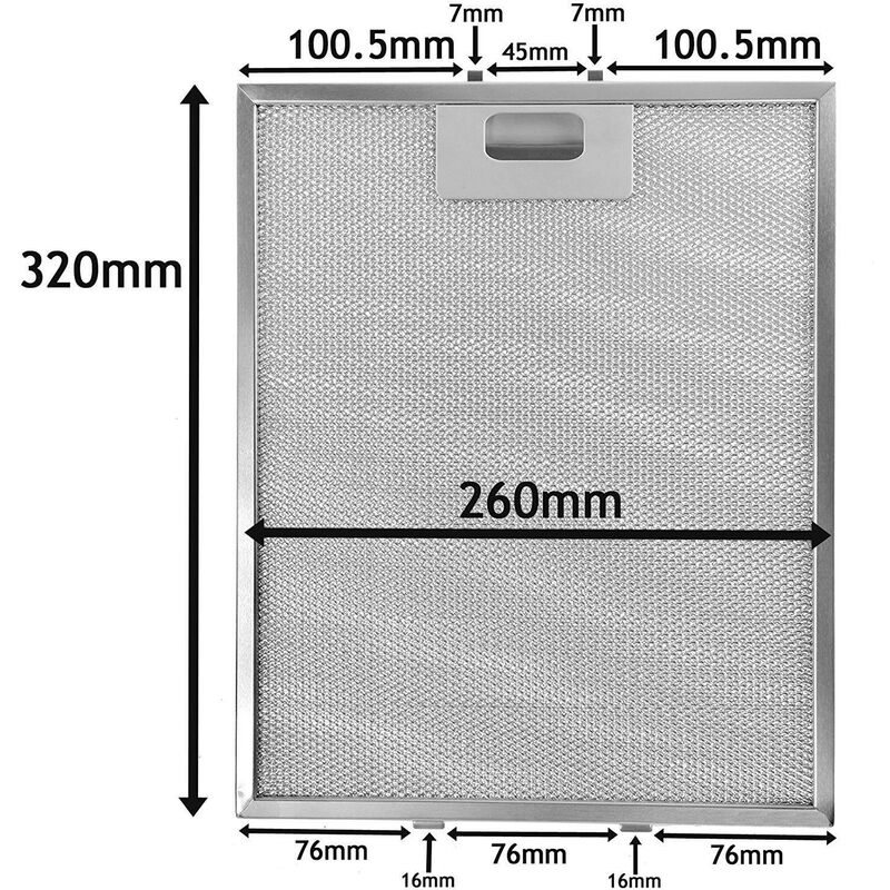 Filtro Cappa Alluminio Mm 260 X 320 Ikea Aeg Zanussi Electrolux F 230