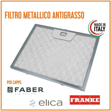Filtro Cappa Metallico Alluminio Antigrasso 235x189x8 mm FABER ARISTON ELICA TURBOAIR