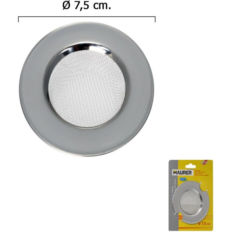 

Filtro cestillo malla para lavabo / fregadero inoxidable 7,5 cm.