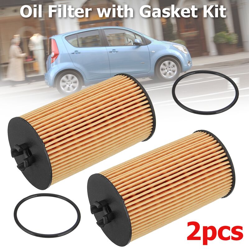 

Filtro de aceite de motor de 2 piezas con kit de juntas para Chevrolet Aveo Cruze Vauxhall Agila