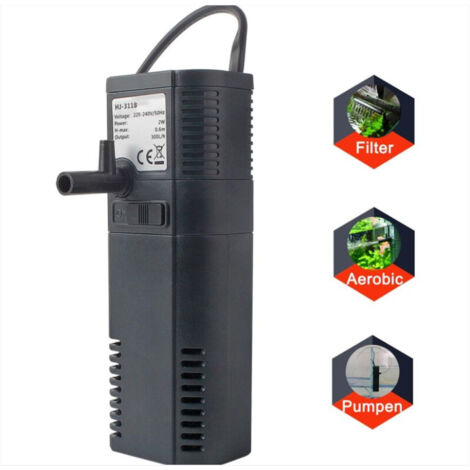 Filtro de acuario Filtro interno Bomba de filtro interno con varilla rociadora para acuario 300L (300L/H 2W)
