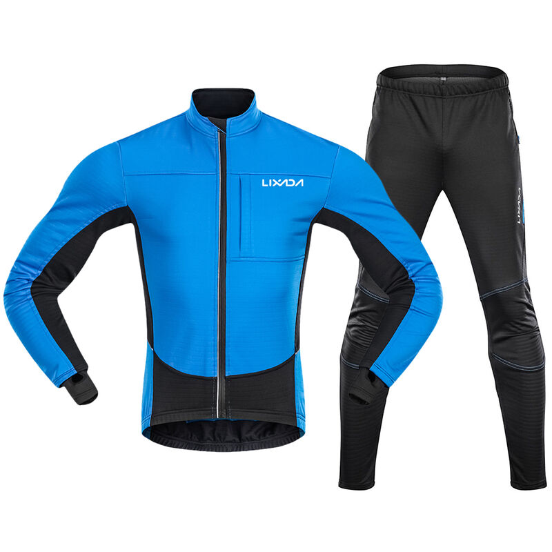 

conjunto de ropa de ciclismo para hombre, impermeable, a prueba de viento, polar termico, de manga larga, chaqueta de bicicleta, Jersey con