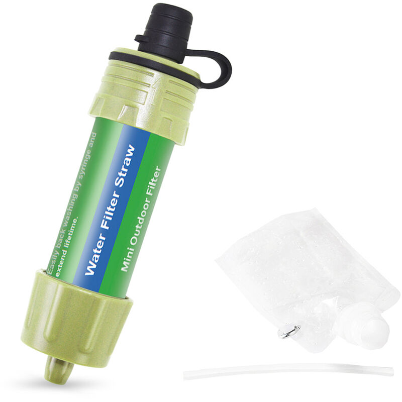 

Filtro de agua al aire libre, purificador de agua con sistema de filtracion de agua de paja,Verde