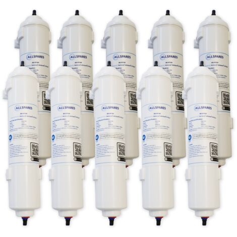 Filtro de agua AllSpares (10 uds.) para refrigeradores compatibles con Samsung DA29-10105J / HAFEX/EXP, LG 5231JA2010B / ADQ73693903 y WPRO USC100