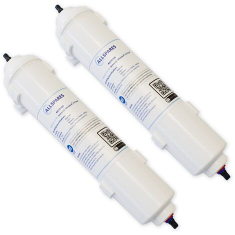 Filtro de agua AllSpares (2 uds.) para refrigeradores compatibles con Samsung DA29-10105J / HAFEX/EXP / EF-9603 / WSF-100, LG 5231JA2010B / ADQ73693903 / ADQ736939 y WPRO USC100