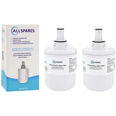 Filtro de agua AllSpares (2 unidades) para frigorífico compatible con Samsung DA29-00003F / DA29-00003G / HAFIN2